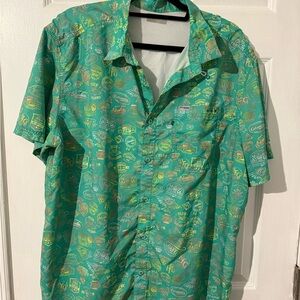 Columbia Men's Teal Graphic Button Down Shirt